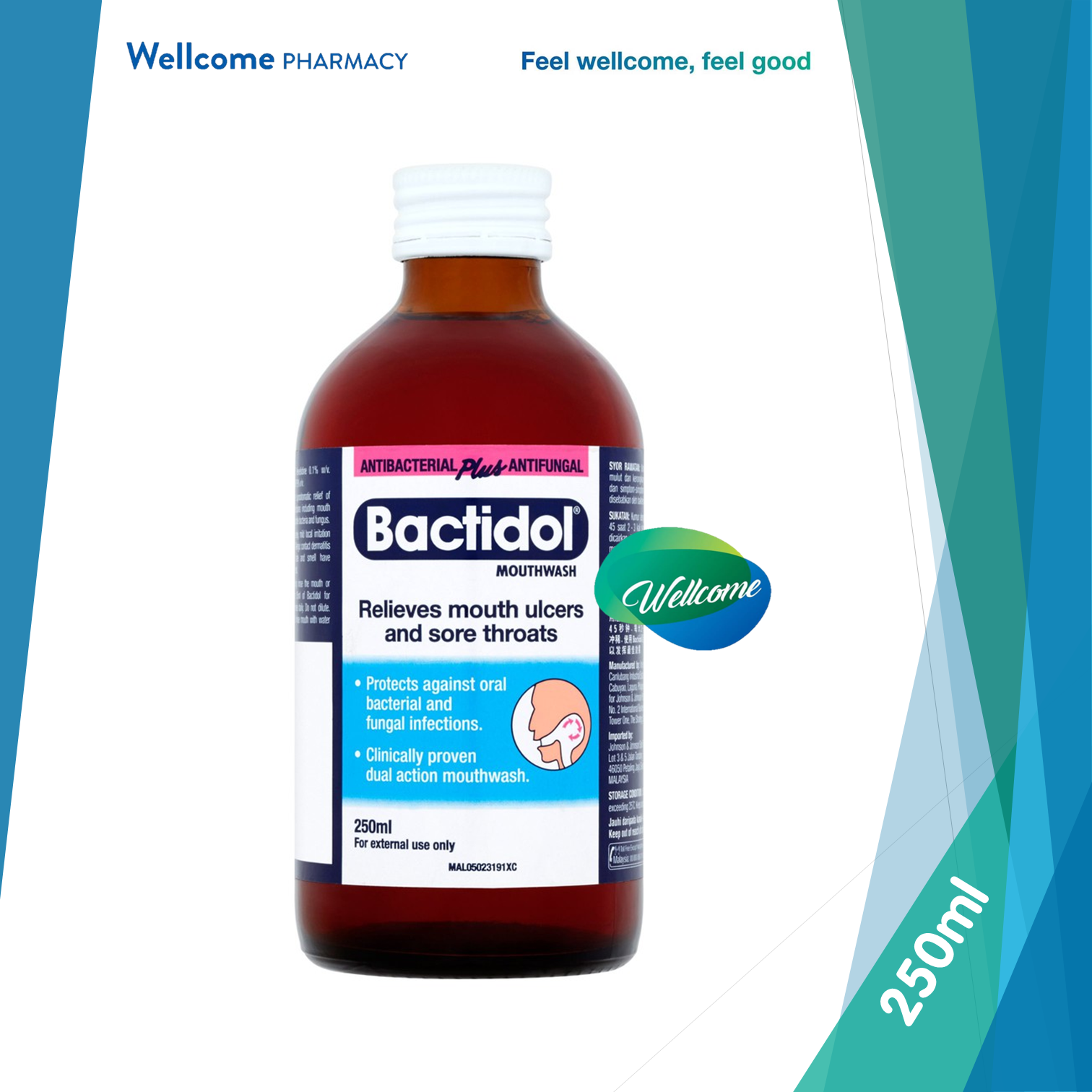 Bactidol AntiBacterial Plus AntiFungal Mouthwash 250ml Lazada