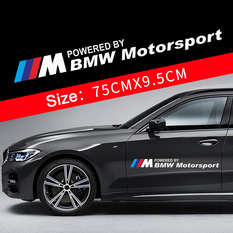2pcs m motor sport car door sticker for bmw e30 e34 e39 e46 e87 e90 f10 f20 f30 f31 x1 x3 x5 x7