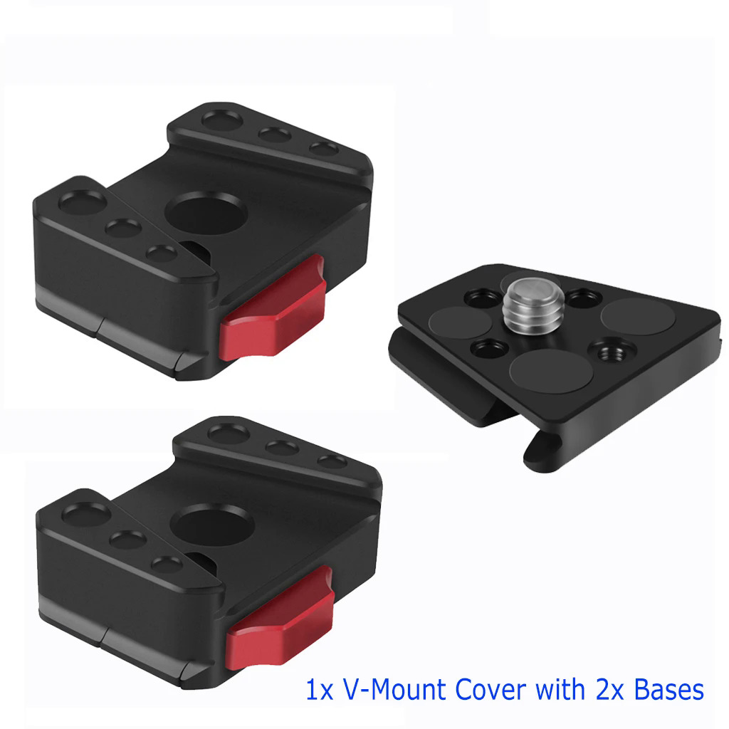 Field Monitor Quick Release Clamp Fast Switch Slide Plate V Mount for 38mm Arca Type Tripod Camera Gimbal Video Phone LED Lights