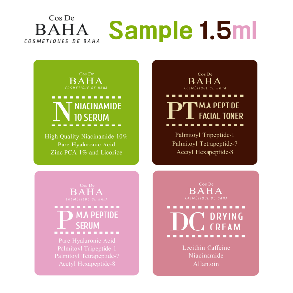 Cos De Baha-n Serum(Niacinamide), Huyết Thanh P (Peptide), Kem DC (Sấy Khô) Mẫu 1.5Ml-Axit Hyaluronic, Dưỡng Ẩm, Chống Lão Hóa, Làm Trắng, Kiểm Soát Lỗ Chân Lông, làm Dịu Mụn Trứng Cá, Đỏ, Đốm Mụn Đầu Đen Làm Sáng Đen giá rẻ