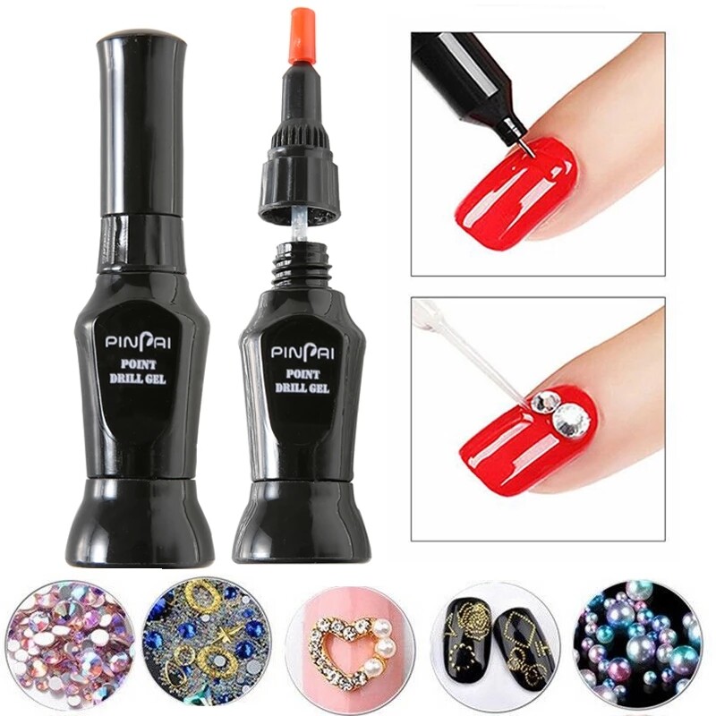 10ml Nail Art Rhinestones DIY Gel Glue UV Adhesives Sticky Crystal Gems Diamond Decor