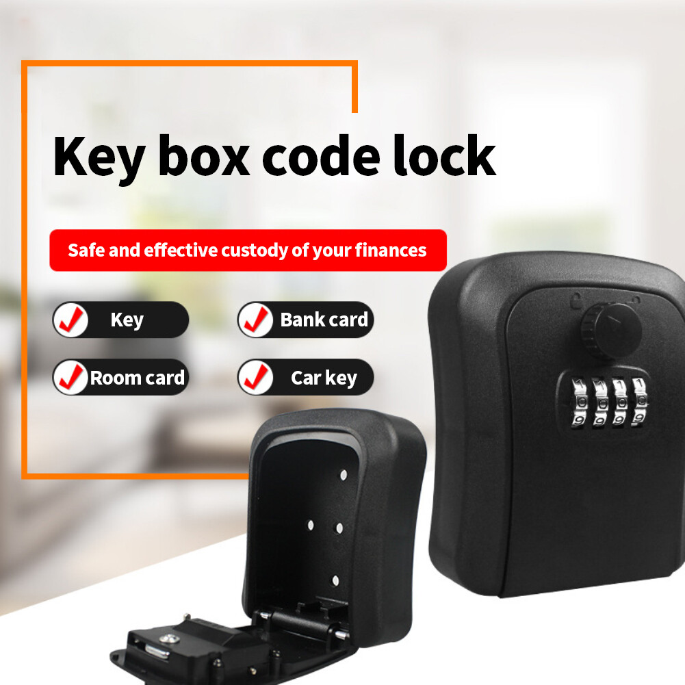 Linge | Wall Mount Key Storage Large Storage Capacity Secret Box Organizer 4 Digit Combination Password Security Code Lock No Key Home Key Safe Box | Ready Stock