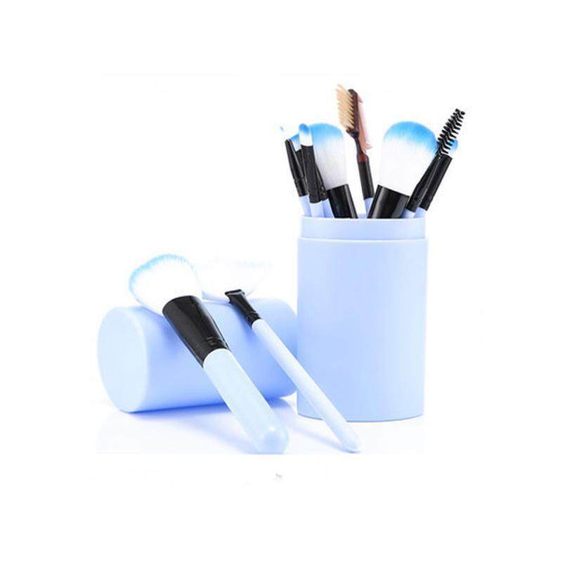 12 Cái Makeup Brush Set Với Vòng Xi Lanh Chủ Eyeliner Powder Đường Viền Che Khuyết Điểm Eye Shadow Foundation Lip Vát Lông Mày Cọ