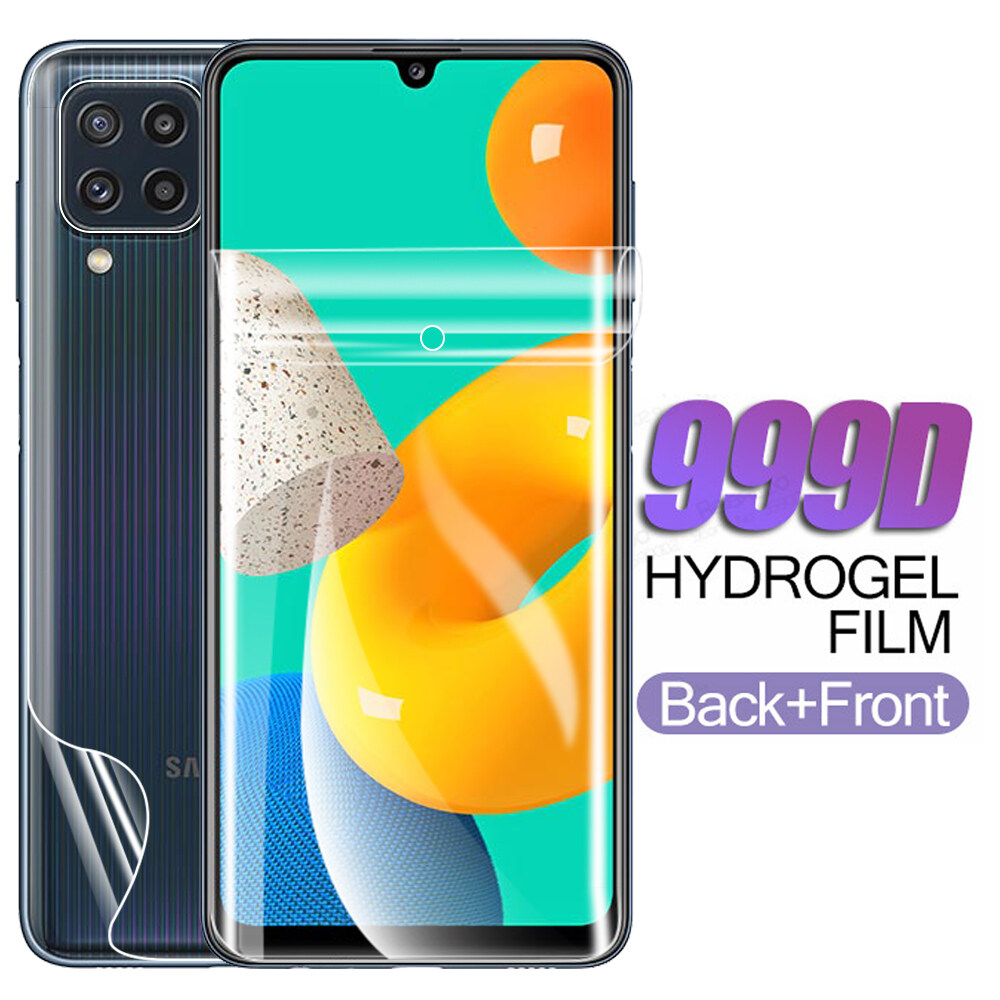 ด้านหน้าและด้านหลังฟิล์ม Hydrogel สำหรับ Samsung Galaxy M32 6.4นิ้วคลุม ...