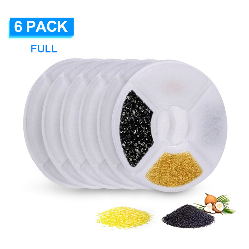 Đài Phun Nước Cho Mèo Phụ Tùng Thay Thế Bộ Lọc Bộ Lọc Cho Đài Phun Nước Vườn Hoa Đài Phun Nước Cho Mèo Thiết Bị Đựng Nước Uống 6PCS