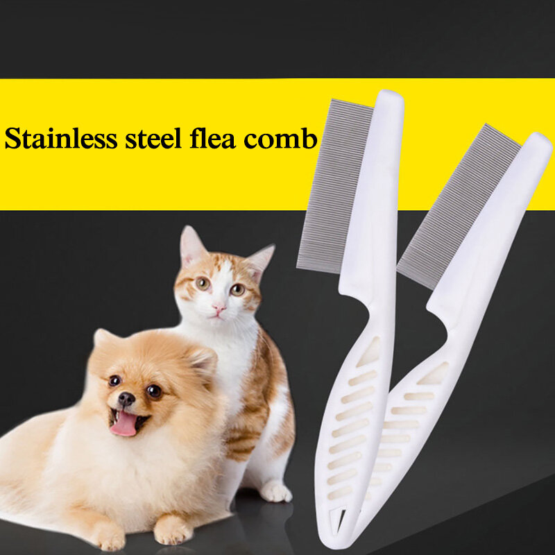 Stainless Steel Pet Dog Grooming Comb Puppy Dog Cat Flea Brush Handhold Hair Combs for Dogs Cats Hair Cleaning Supplies