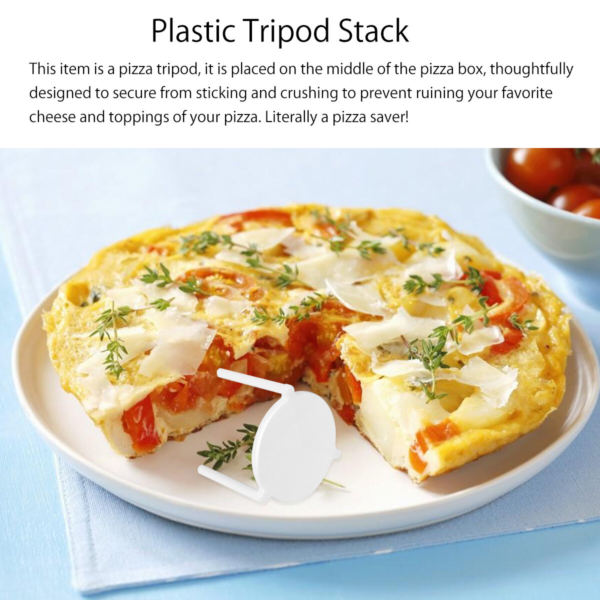 Chaoshihui 100pcs Pizza Saver Stand White Plastic Tripod Stack for Restaurant Container