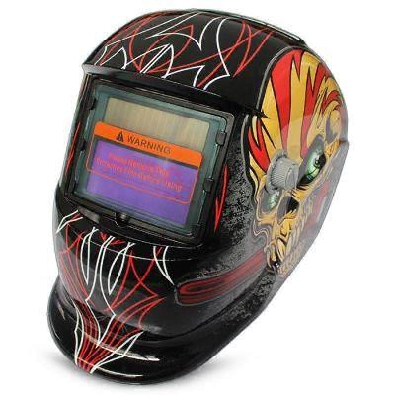 Solar Energy Automatic Changeable Light Electric Welding Protective Helmet with Film Character Pattern (BLACK)