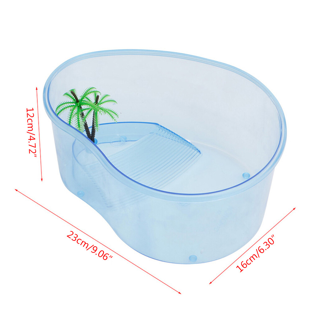 ✪ Turtle Habitat Lake Terrapin Reptile Aquarium Tank with Platform Plants New