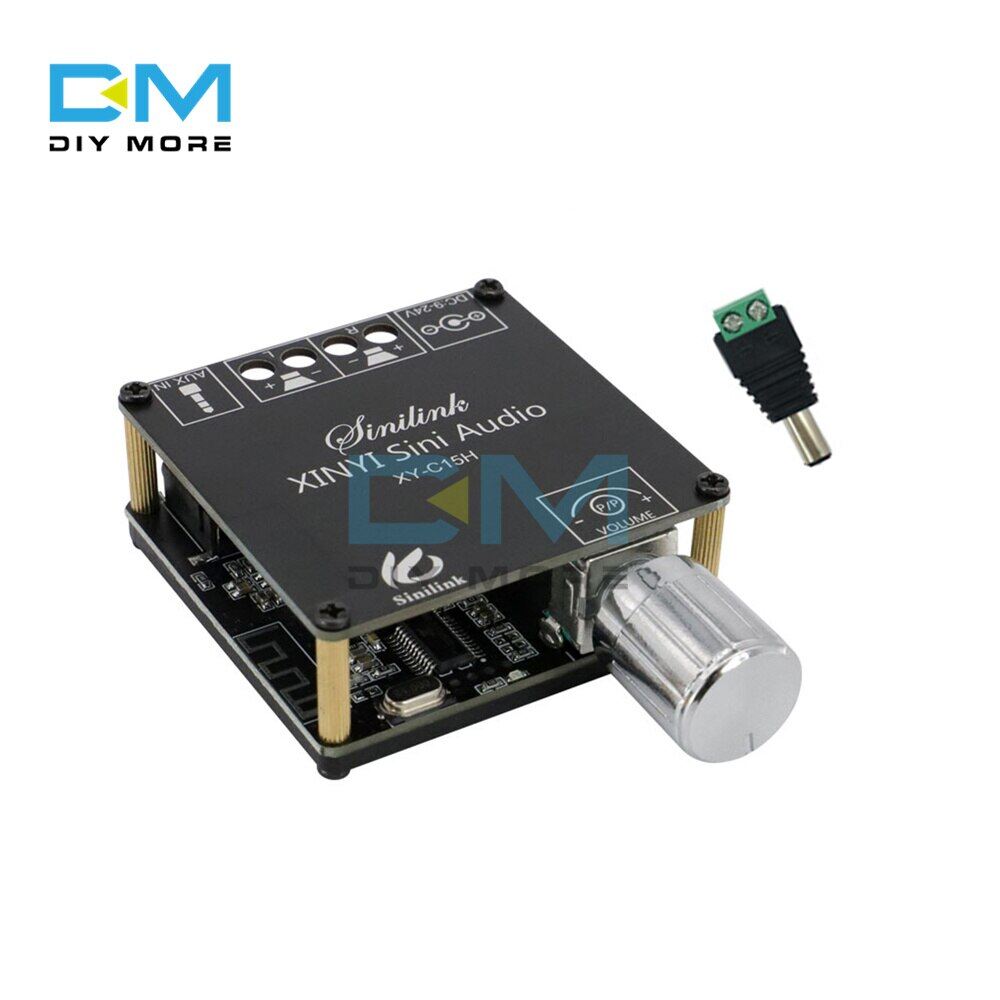 Diymore 20WX2 C15H stereo bluetooth 5.0 audio digital power amplifier board dual channel 360 degree stepless tuning digital power amplifier board module