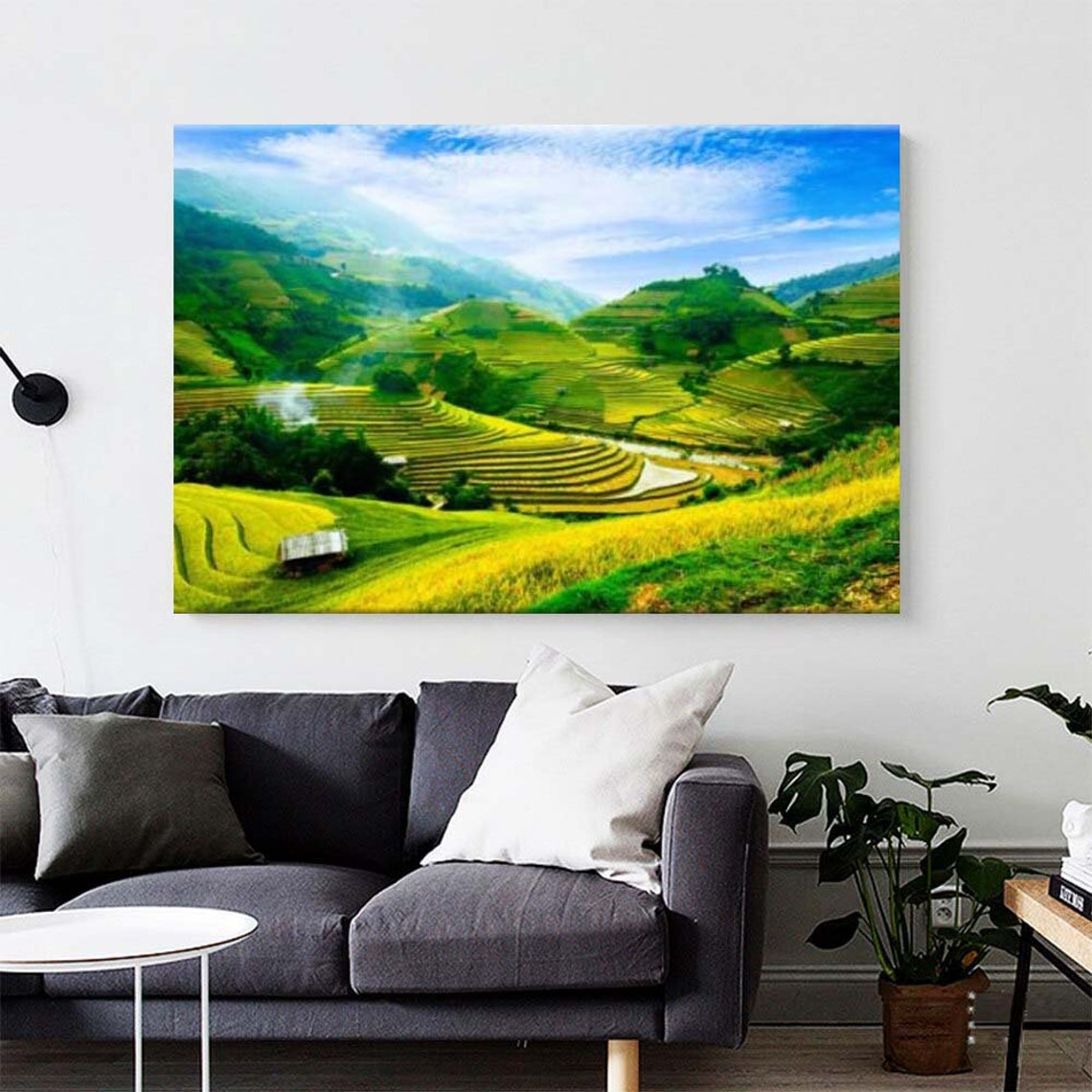 Cagbas Rice Field Rice Field Original Home Art Rice Terrace Large Print CanvasHoliday ...