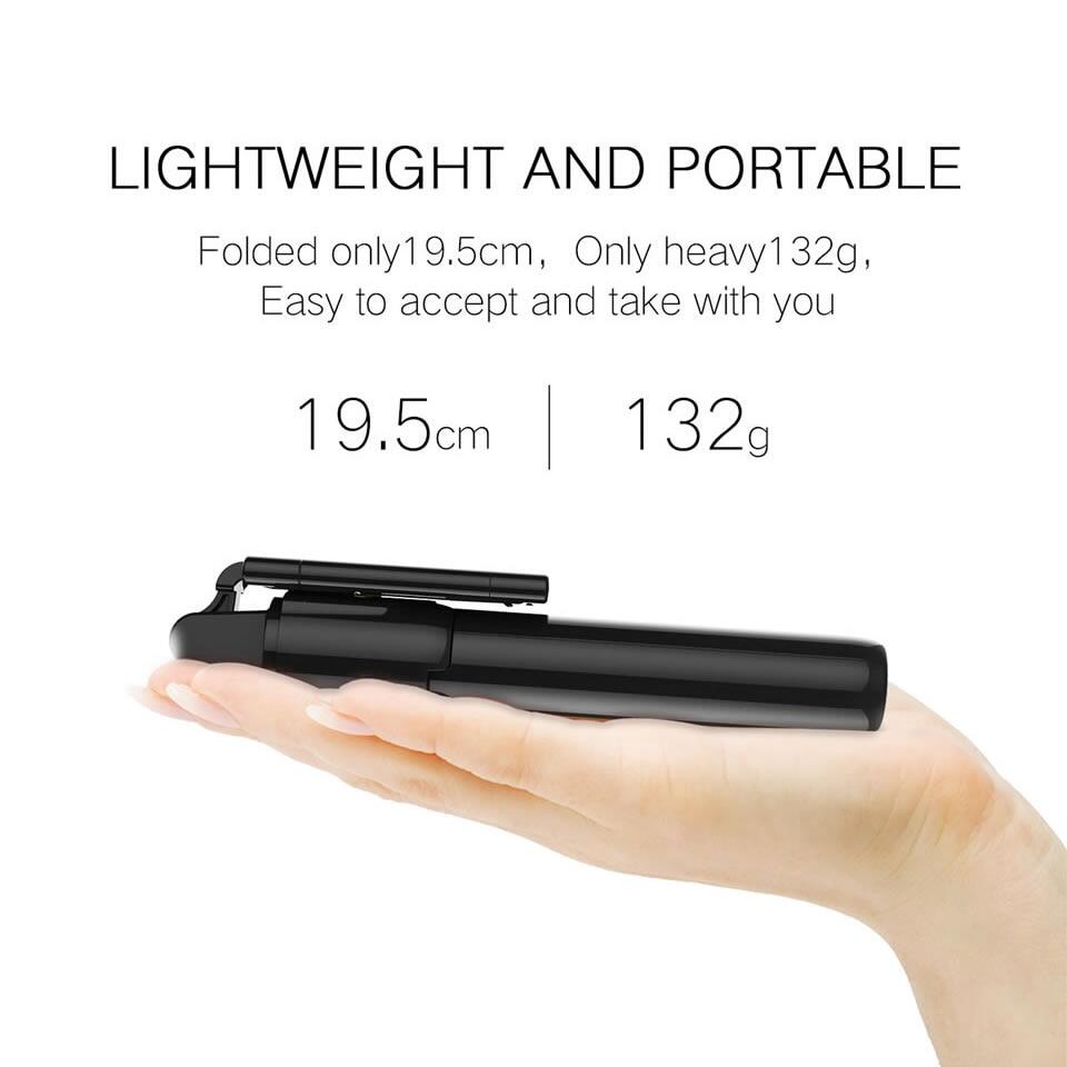HOCE KO7 Portable Bluetooth Tripod Selfie Stick for Mobile Phone Photo Taking Remote Control Foldable Expandable Tripod Stand Pole