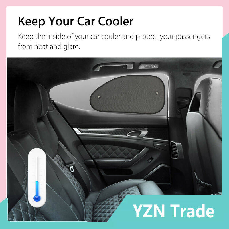 2pcs Car Window Screen Sun Shade Mesh Cover Windshield Sunshade Visor With Suction Cups Summer Auto Supplies