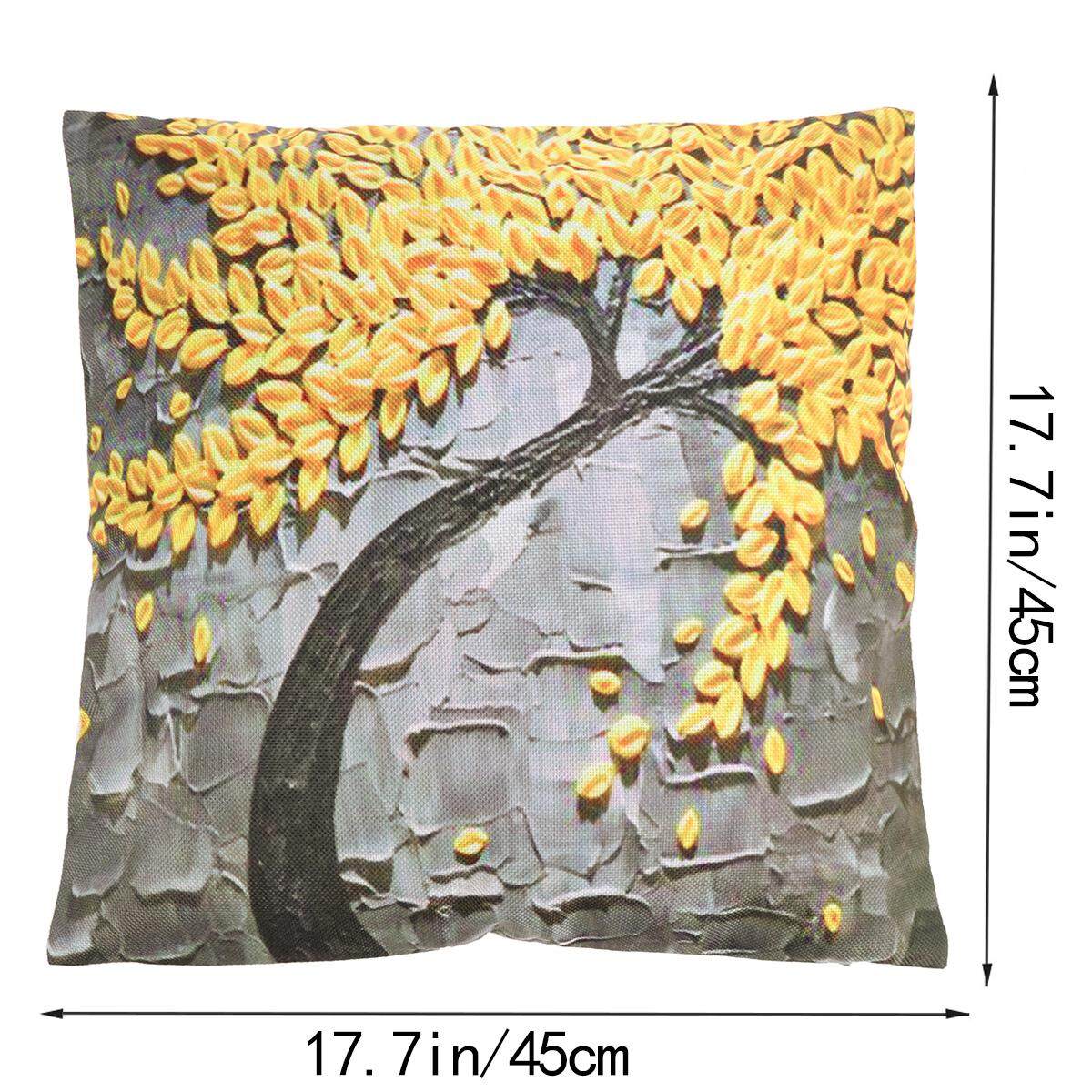 Oil painting landscape plants Cotton Linen Throw Pillow Case Cover Home Decor