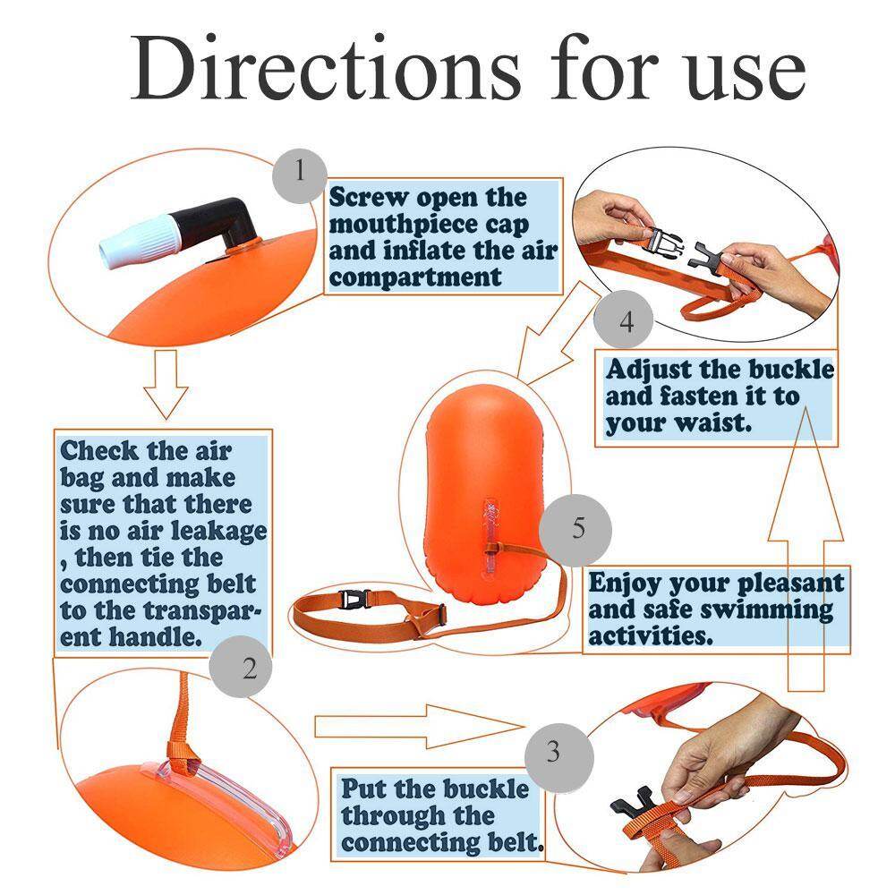 OEM PVC Swimming Safety Buoy Float Airbag Tow Swim Bubble Inflatable