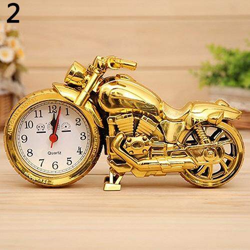 Sunnyheart Creative Motorcycle Shape Quartz Clock Alarm Clock Time Keeper Desktop Decor