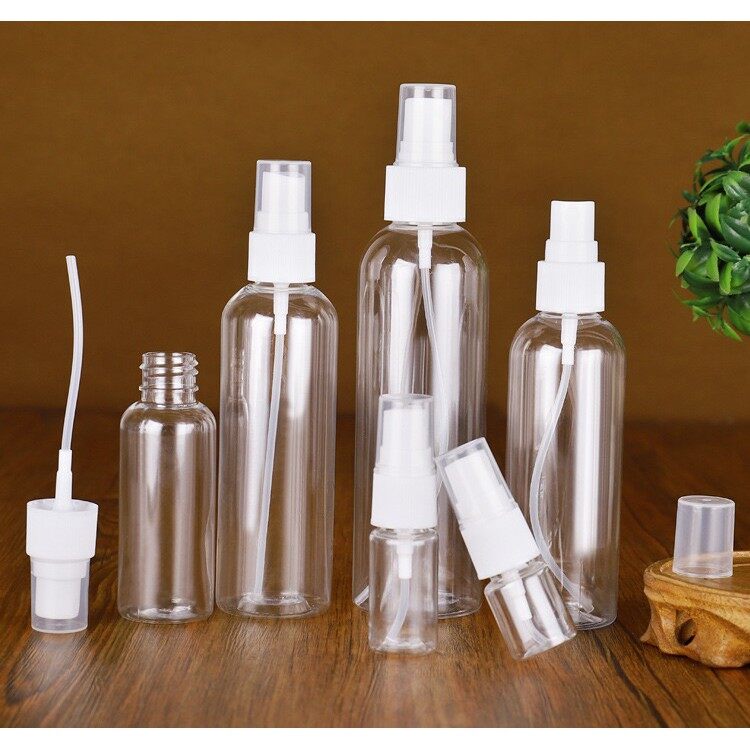 Bình Xịt Rỗng Trong Suốt 12 Cỡ, Bình Xịt Nhựa Mini 30Ml/50Ml/100Ml, Bình Đựng Mỹ Phẩm Rỗng Có Thể Nạp Lại