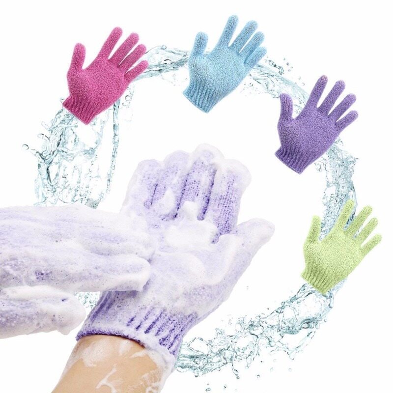 Peeling Exfoliating Foaming Mitt Glove/ Shower Massage Cleaning Brush Scrubber Polyester Exfoliating Wash Gloves/ Body Scrub, Dead Skin Cell Remover Glove