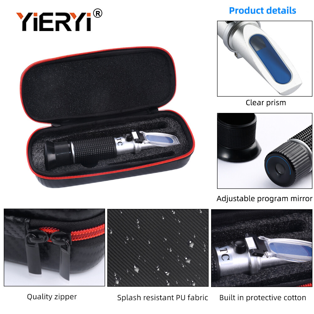 Yieryi 0-32% Brix Refractometer sugar Refractometer Ror Brix Sugar Beer ATC Optical Test Meter With Leather box