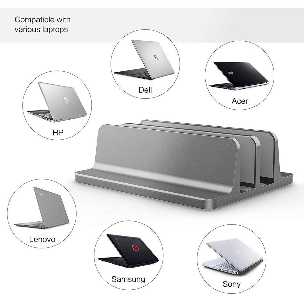 Vertical Laptop Stand for Macbook Air Pro Desktop Double Desktop Stand Holder with Adjustable Dock (Up to 17.3 Inch) L30  r57