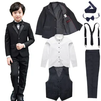 7pcs Infant Boy Gentleman Suit Kids Theme Party Outfit Formal