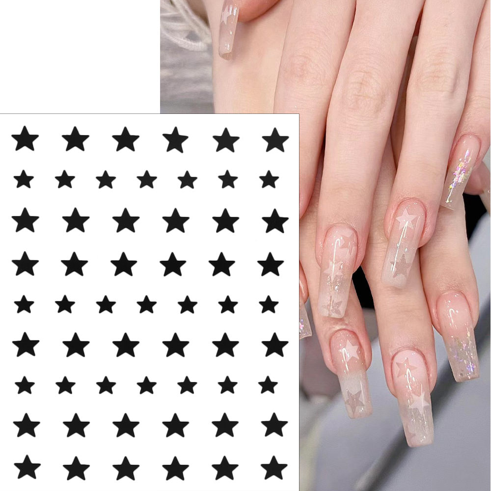 Dorisna Japanese Nail Spray Painting Template Sticker Hollow Heart Butterfly Little Bear Star French Template Starlight Nail Decor Tool