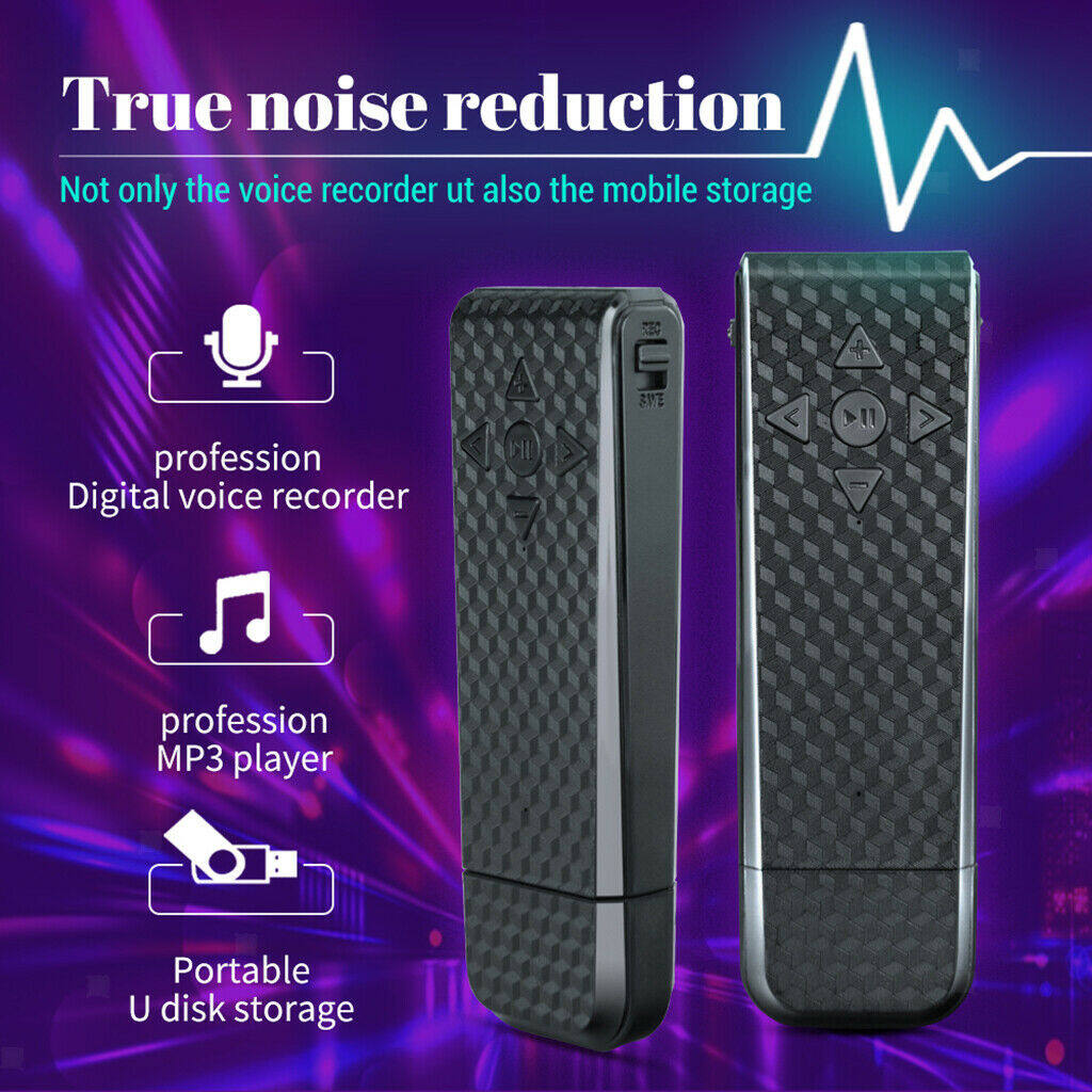 Original Mini เครื่องบันทึกเสียง USB ลดเสียงรบกวน One-Click การทำงานเครื่องบันทึกเสียง Recorder MP3 Player สำหรับการประชุม (แบตเตอรี่ในตัว)