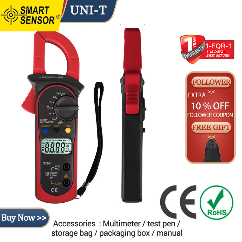 Smart Sensor ST201 Digital Clamp Multimeter 4000 Counts Clamp Ammeters