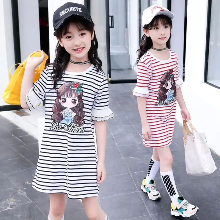 striped t shirt dress outfit