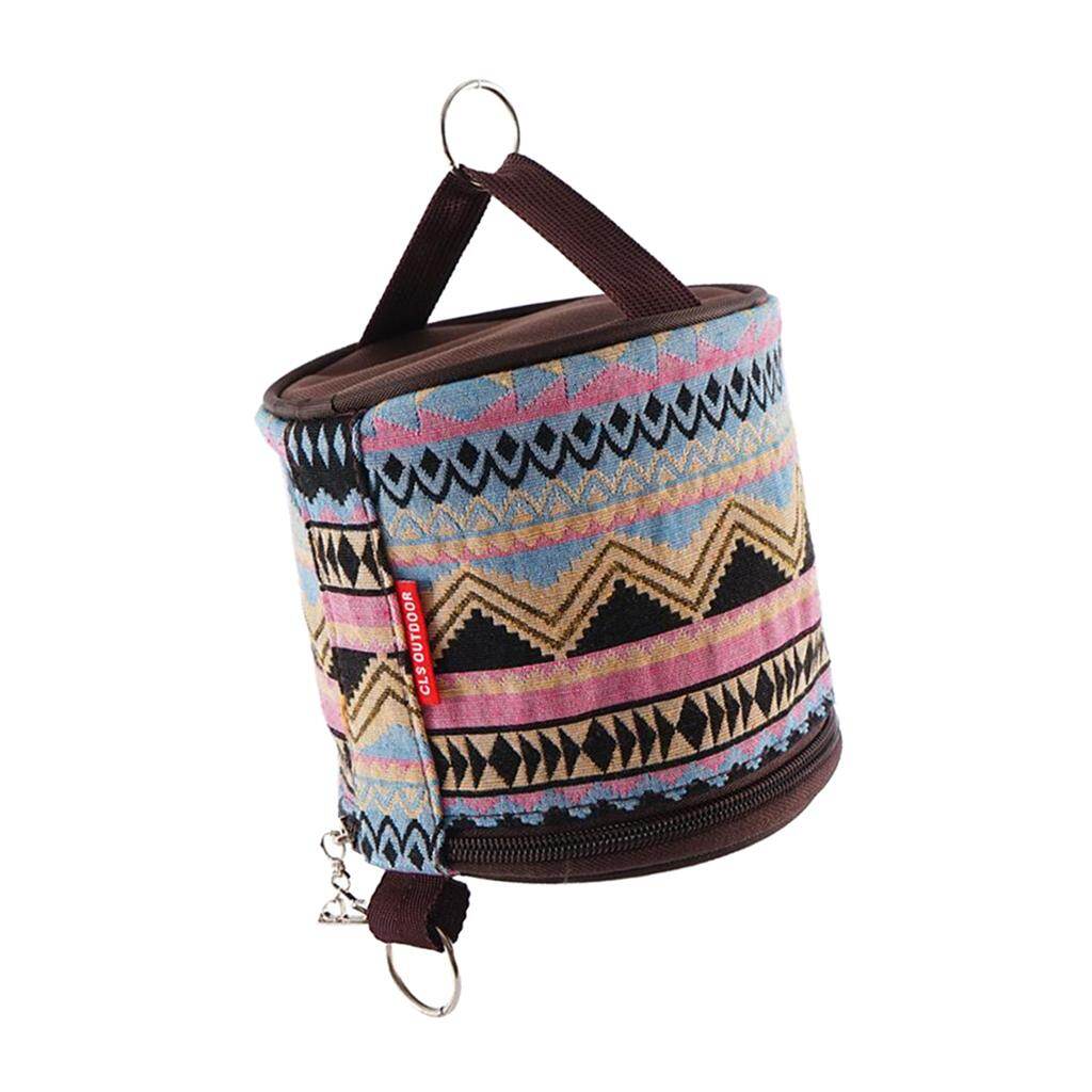 Roll Paper Case Oxford Cloth Round Tissue Holder Camping Roll Paper Box Tissue Case Hanging Toilet Paper Bag for Outdoor Car Camping