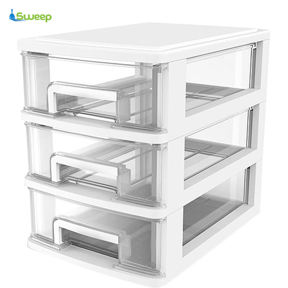 【Ready Stock】Plastic Desktop Drawer Transparent Sundries Small Objects Storage Case Organizer