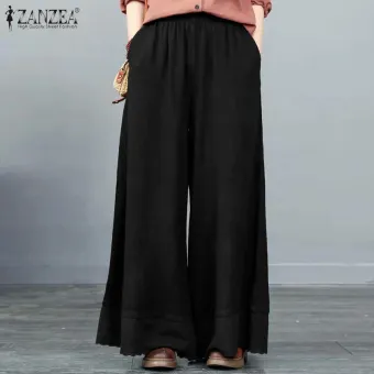 wide leg office trousers