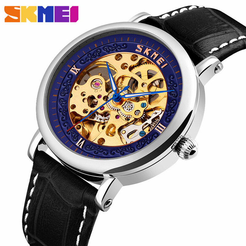 SKMEI Watches Men‘s Top Brand Luxury Watches Mens 30M Waterproof Clock Fashion Leather Strap Automatic Watch Creative Wrist Watch