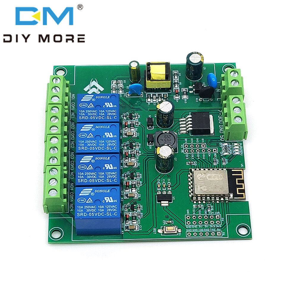 diymore Esp8266 Wifi Duy Nhất/Bốn cách mô-đun Rơle ESP-12F bảng mạch phát triển DC5-80V AC/DC