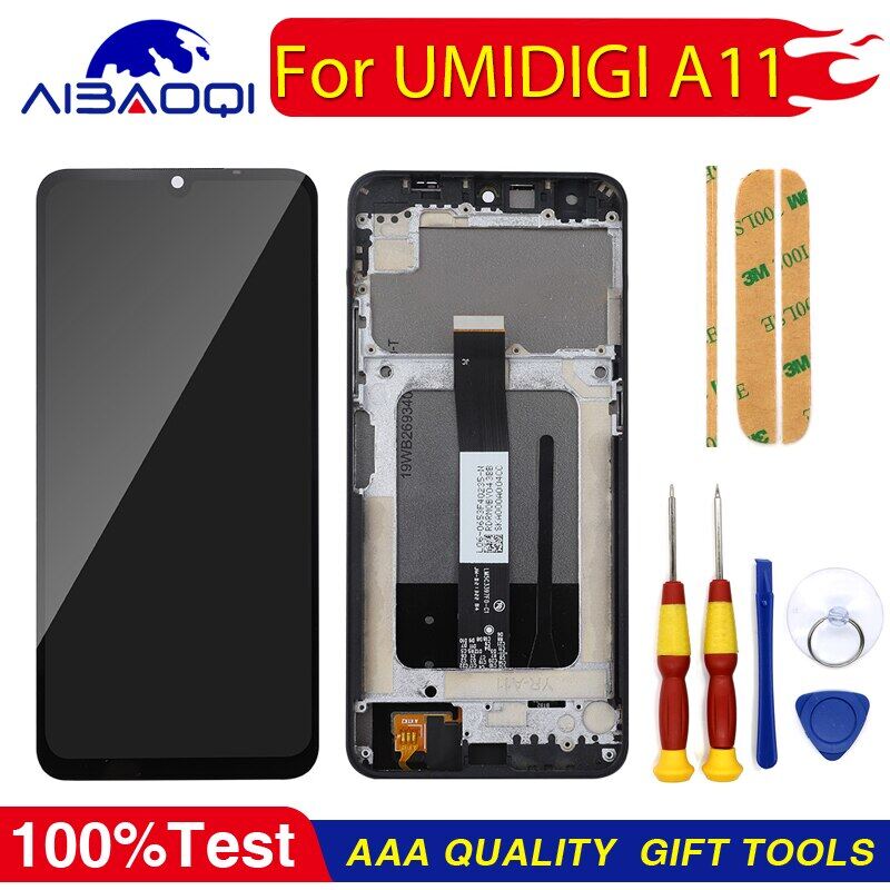 100% Original 6.53 Inch LCD Display + Touch Screen Digitizer + Frame Assembly Digitizer For UMIDIGI A11