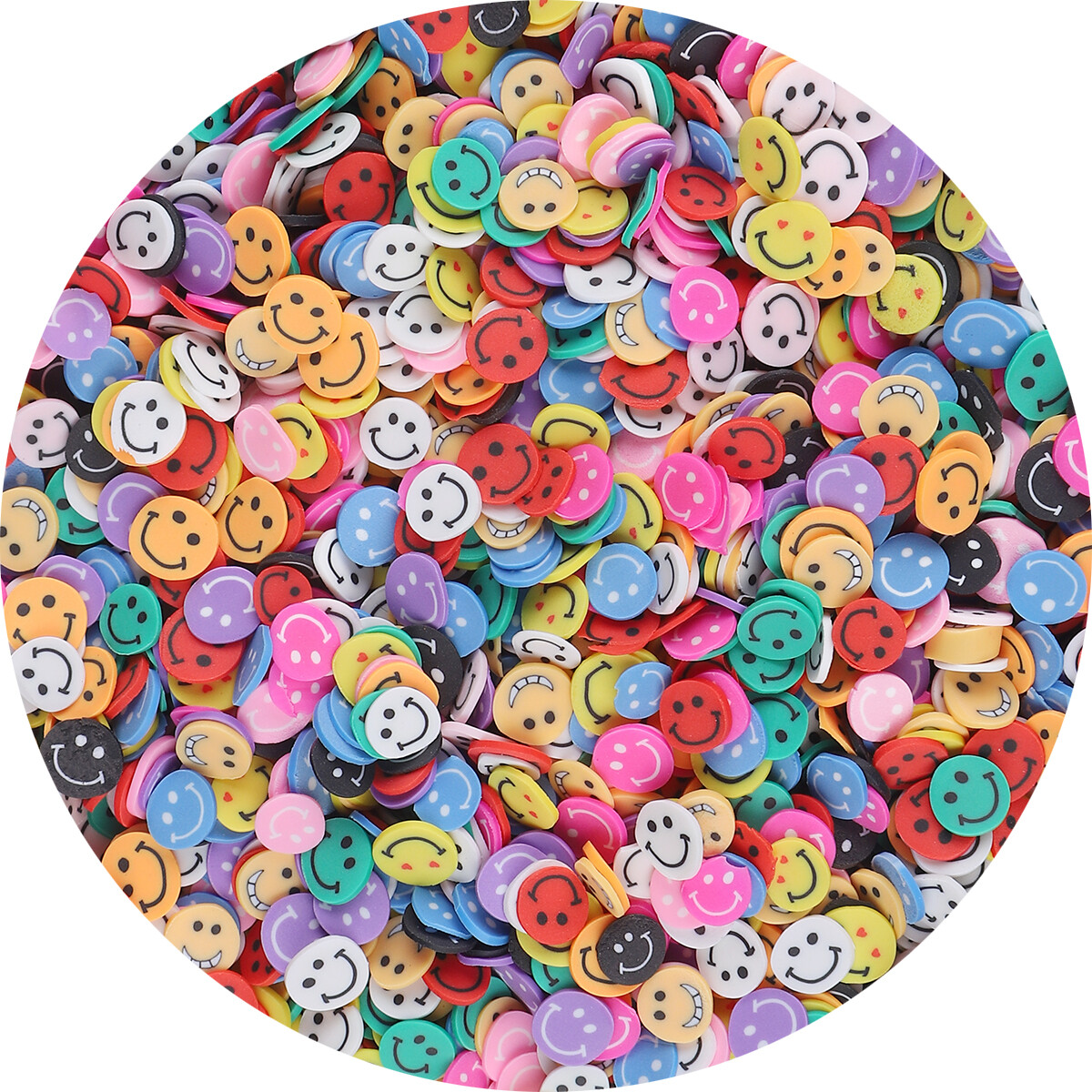 1000Pcs No Hole Soft Clay Spacer Round Beads Smile Heart Fruit Star Flower Beads Christmas Beads For Jewelry Making DIY Phone Art Craft Scrapbook Decoration