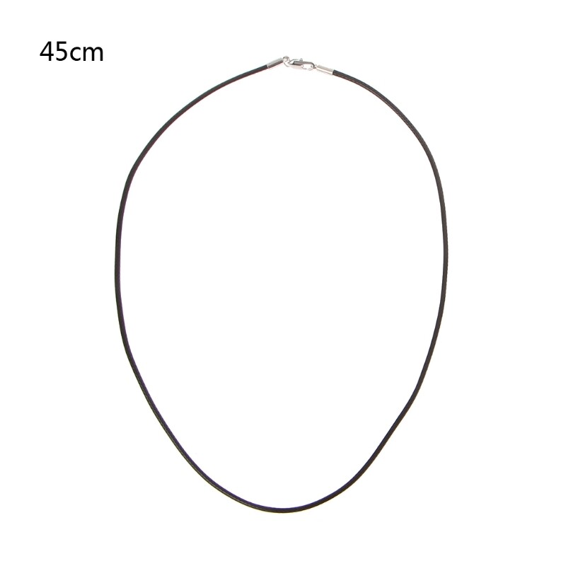 High Quality Black Silk Leather Cord Chain Necklace Rope with Lobster Claw Clasp 45/50cm Length Cord for Women Men