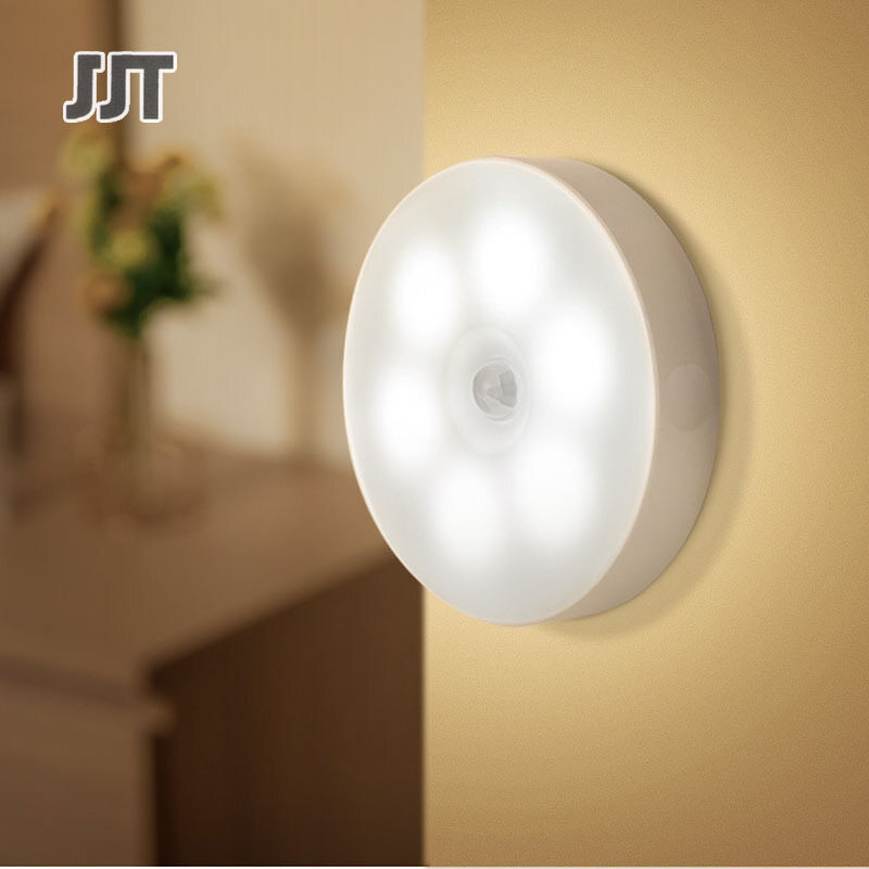 JJT Wireless wall lights, automatic lights, sensor lights, LED sensor lights, bedside lights, bedroom lights, LED lights, wall lights, stair lights, USB charging, soft light. night light wardrobe lighting cabinet lamp night light reading lamp
