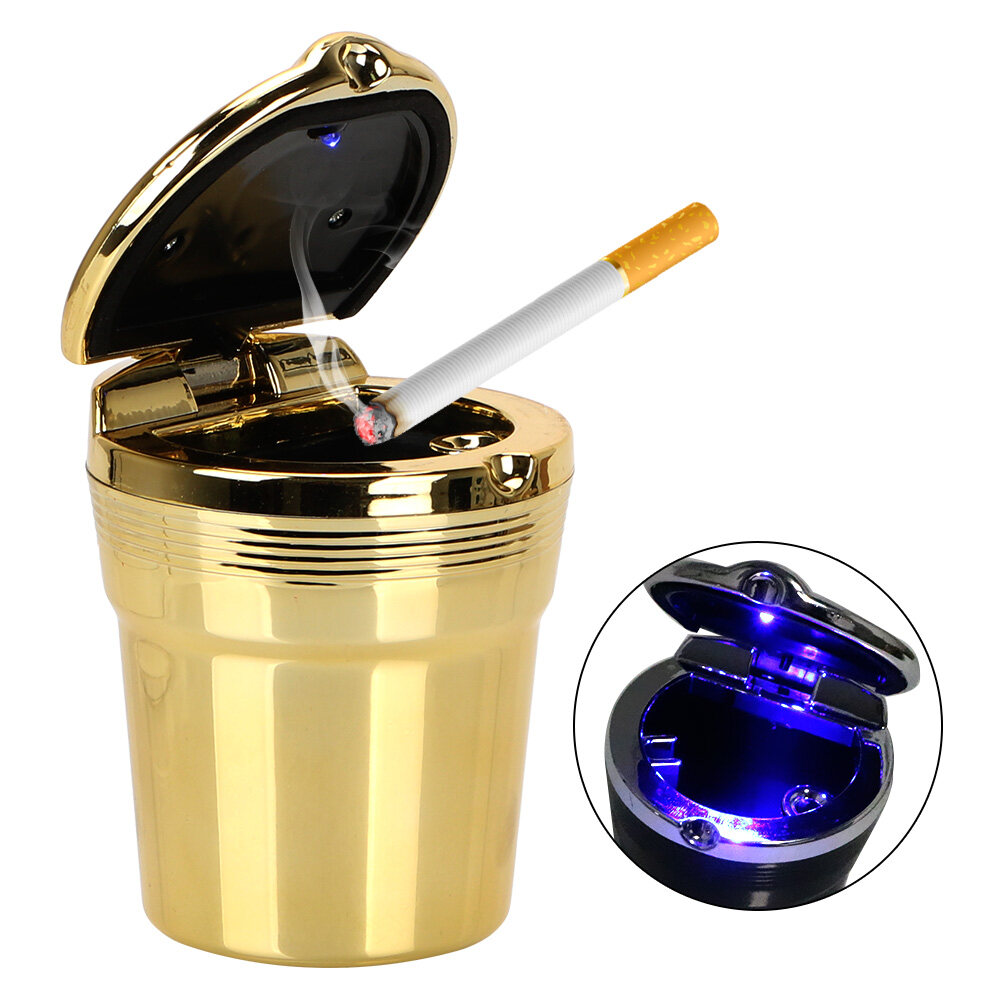 Portable Plastic Smoking Cup Car Ashtray with LED Blue Light Ashtray