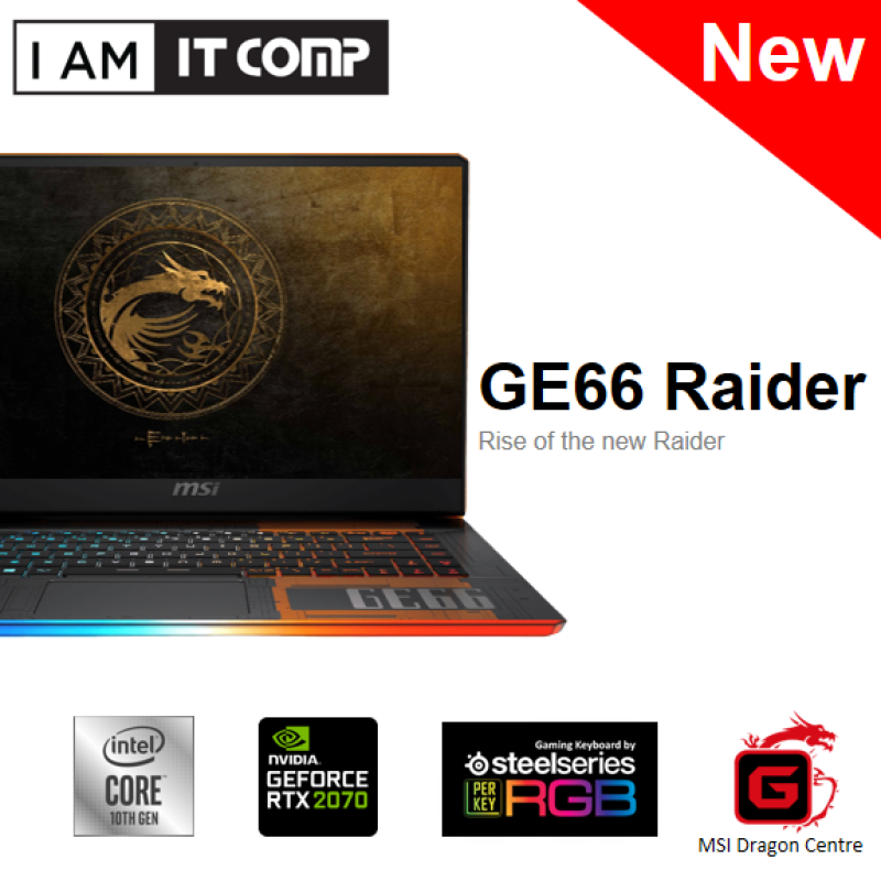 MSI GE66 RAIDER 10SFS-496 15.6 FHD 240Hz Laptop ( i9-10980H, 32GB RAM, 1TB SSD, RTX2070, W10 ) FOC MSI GAMING MOUSE, MSI MOUSE PAD Malaysia