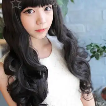 1 Pc Women Korea Style Black Long Wavy Hair Extensions Synthetic