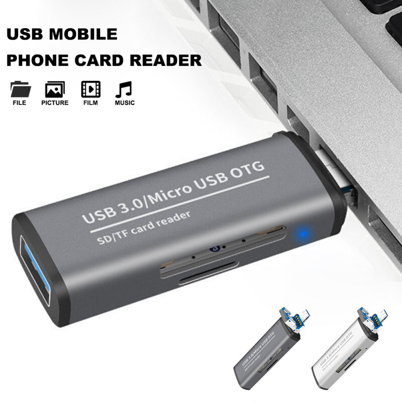 Giá USB3.0/Micro/USB Điện Thoại Di Động Đầu Đọc Thẻ OTG Tốc Độ Truyền Tải 480 Mb/giây Hỗ Trợ 3.0USB/Khe Cắm Thẻ SD /Khe Cắm Thẻ TF