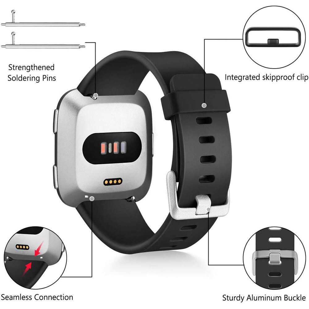 3 Dây Đeo Đồng Hồ Thông Minh Fitbit Versa/Fitbit Versa 2/Fitbit Versa Lite SE Tương Thích Dành Cho Nam Nữ Dây Đeo Cổ Tay Thể Thao Thay Thế Cho Đồng Hồ Fitbit Versa