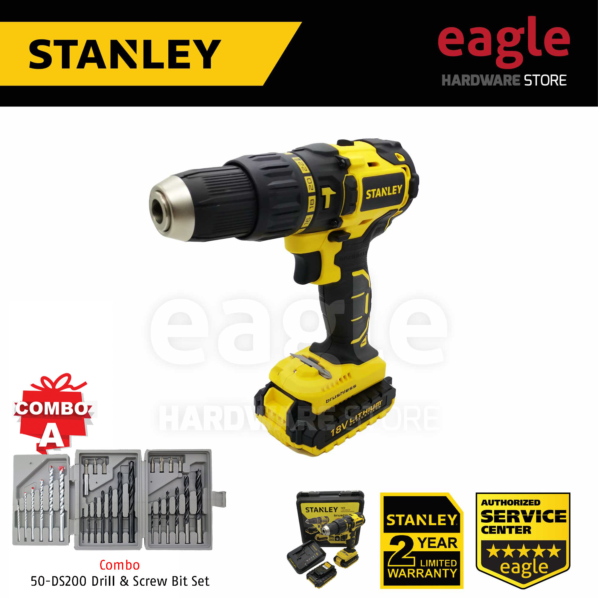 Stanley SBH201D2K B1 18V Cordless 13mm Brushless Hammer Drill SBH201D2K SBH201 Lazada