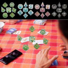 Okdeals 7 cái/bộ Món quà sáng tạo cho dandd DND nhựa đa diện dices lỏng Bộ xúc xắc trò chơi trên bàn phụ kiện