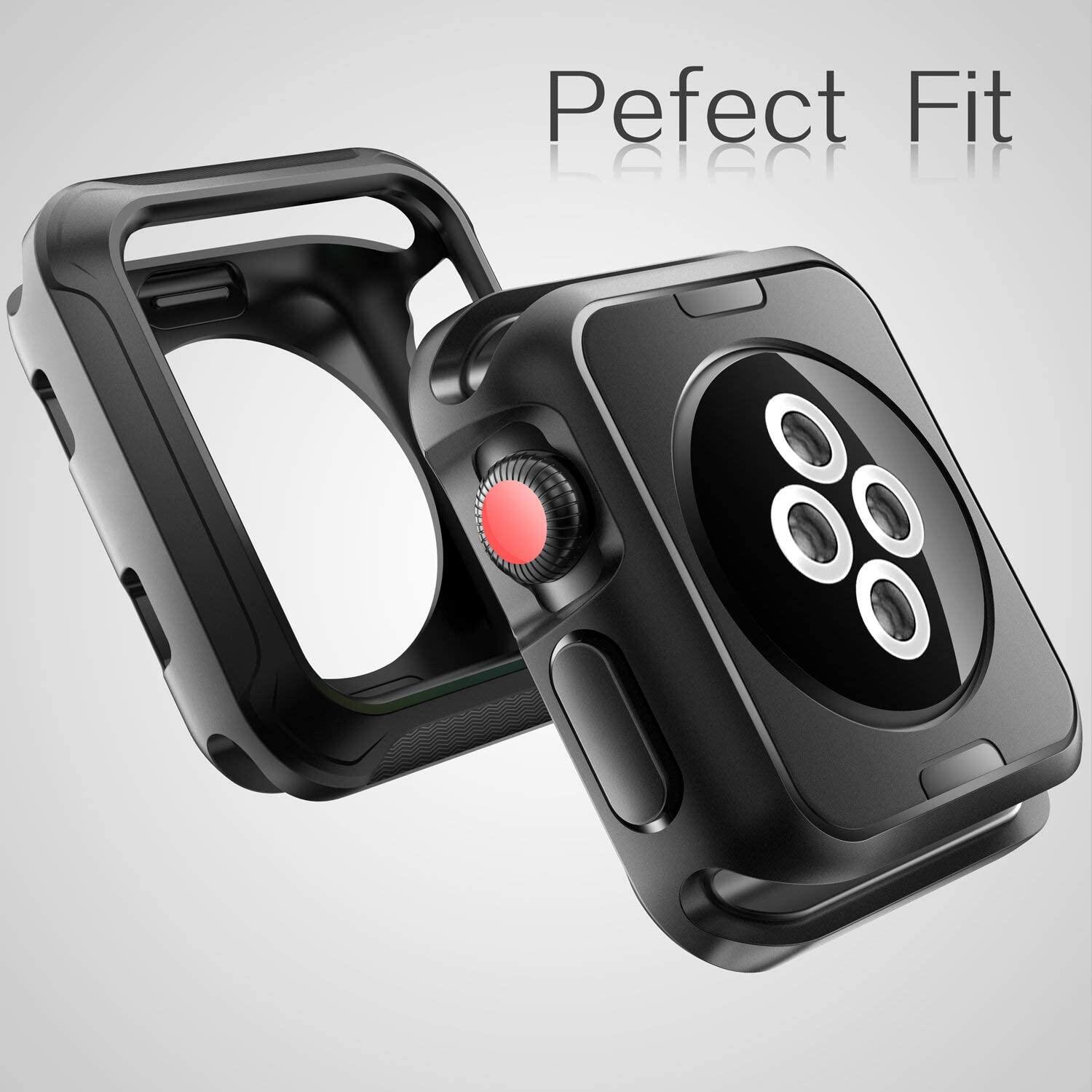 Compatible with A pple watch case, shock and drop protector, bumper compatible with Apple Watch 38mm 40mm 42mm 44mm