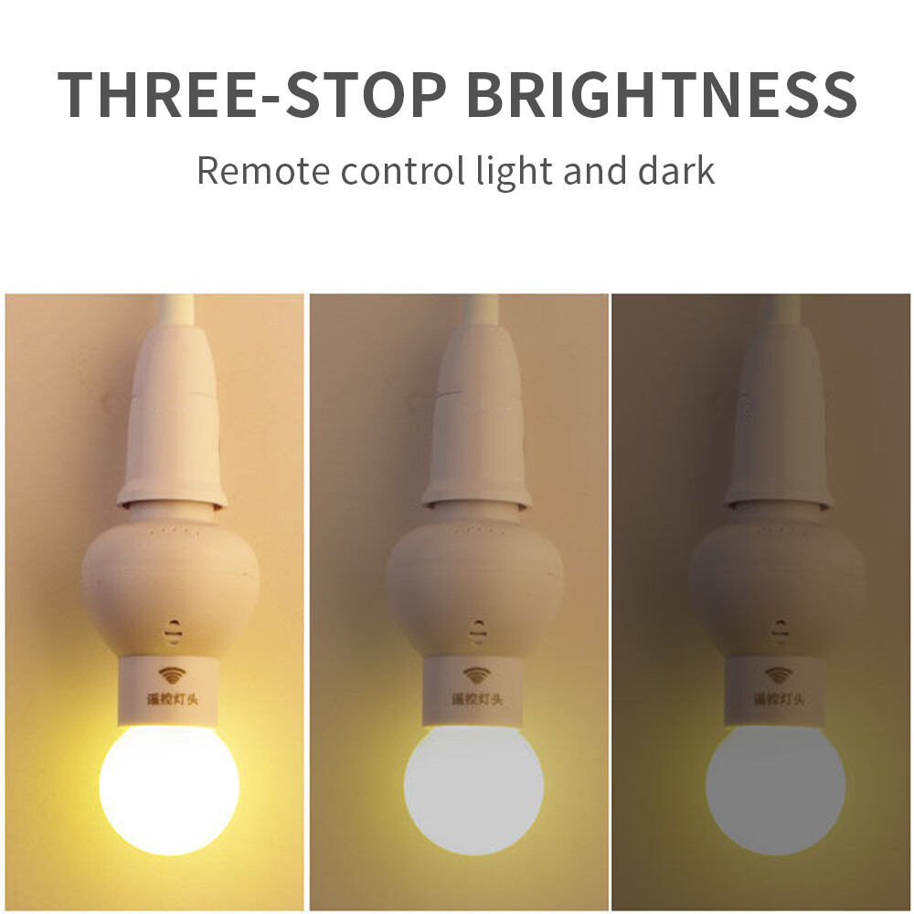 E27 Wireless Remote Control Light Bulb Socket Third Gear Dimmer Switch with Wireless Controller Energ-saving Lighting Fixture Lamp Holder Timing Function