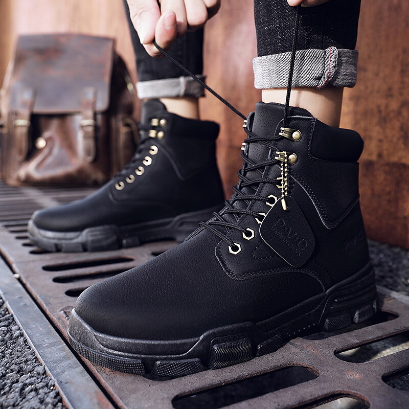 Men Ankle Boots High Top Shoes Fashion 