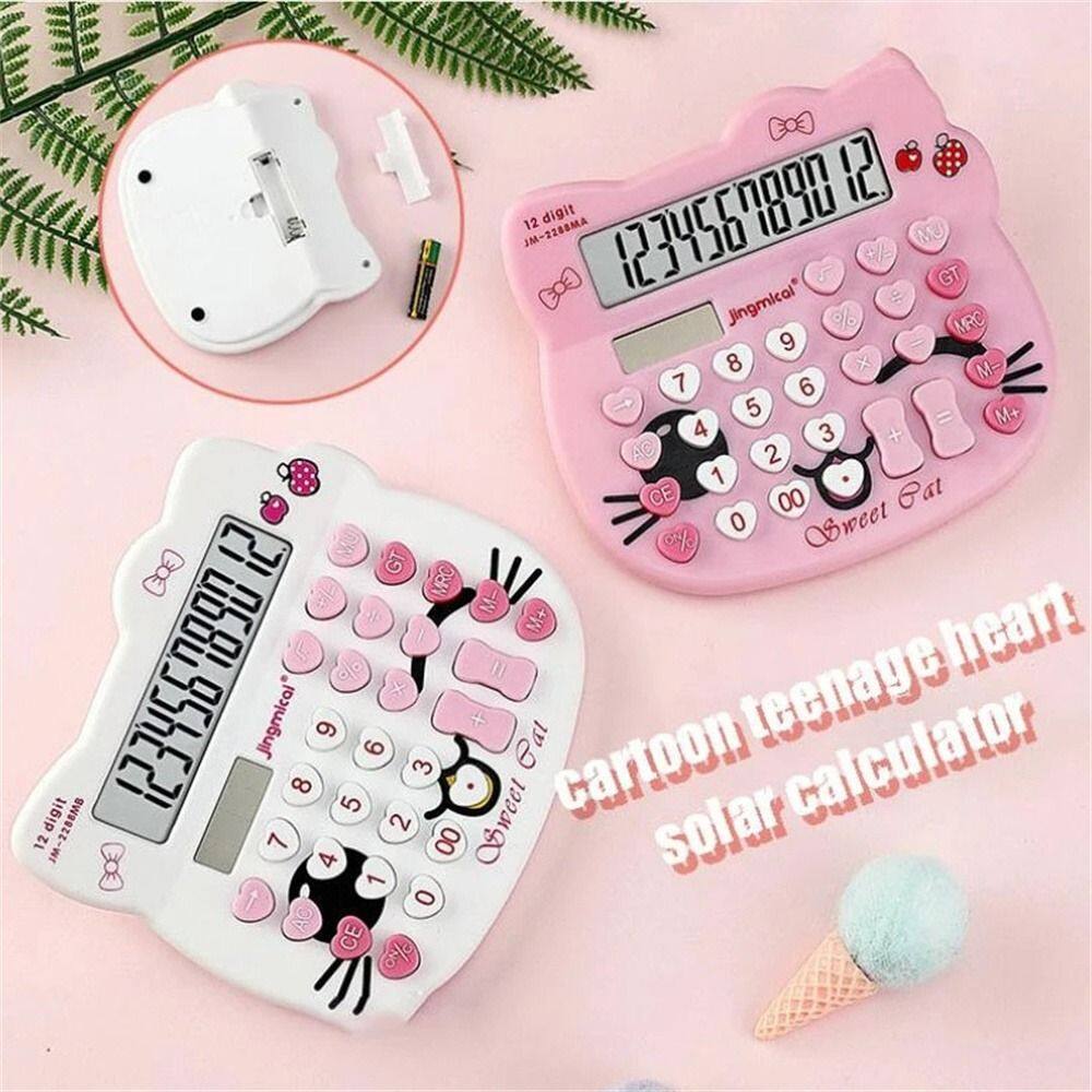 MMLUCK Student Cute Electronic Calculator School Stationery Desktop Calculator Study Accessoires School Office Math Calculator KT Calculator Function Calculator Digit Calculator