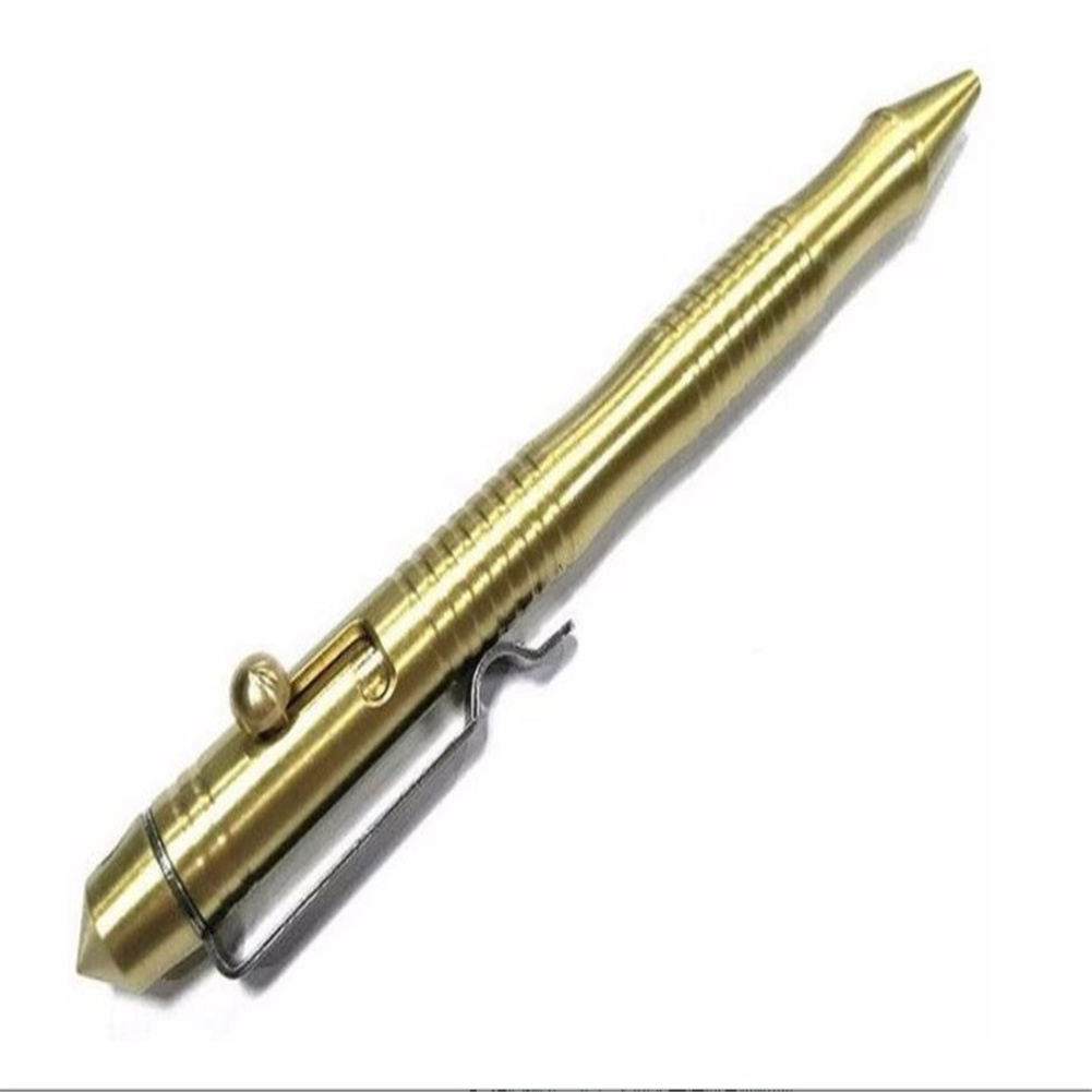 TM Retro Style Brass EDC Pocket Pen Sturdy Portable Exquisite Matte Surface Classic Ballpoint Pen Signature Push Pen for Friends Gifts
